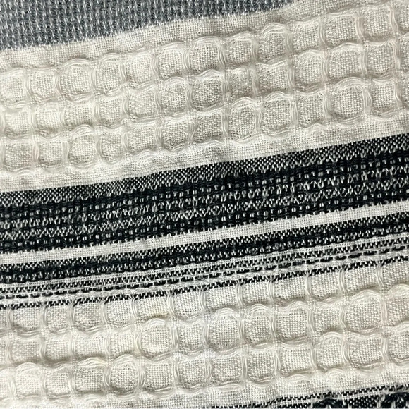 Lou & Grey  Casual Tank Blouson Dress Gray Stripe Drawstring Waist Pockets XS - Picture 9 of 9